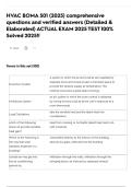 HVAC BOMA 501 &lpar;2025&rpar; comprehensive questions and verified answers &lpar;Detailed & Elaborated&rpar; ACTUAL EXAM 2025 TEST 100&percnt; Solved 2025&excl;&excl;