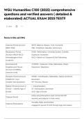 WGU Humanities C100 &lpar;2025&rpar; comprehensive questions and verified answers &lpar; detailed & elaborated&rpar; ACTUAL EXAM 2025 TEST&excl;&excl;