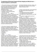 Fundamentals Of Nursing Chapter 48&colon; Skin Integrity and Wound Care Practice Questions and Answers