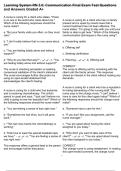 Learning System RN 3&period;0&colon; Communication Final Exam Test Questions and Answers Graded A&plus;