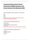 Integrated National Board Dental  Examination &lpar;INBDE&rpar; Questions And  Correct Answers Plus Rationales 2026