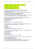 AWWA PRACTICE TEST STUDY GUIDE QUESTIONS & ANSWERS&lpar;RATED A&plus;&rpar;