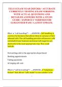 TELUS EXAM YEAR 2025&sol;2026 &sol; ACCURATE  CURRENTLY TESTING EXAM VERSIONS  WITH ACTUAL QUESTIONS AND  DETAILED ANSWERS WITH A STUDY  GUIDE &sol; EXPERTLY VERIFIED FOR  GURANTEED PASS &sol; LATEST UPDATE&period; 