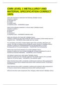 CWB LEVEL 1 METALLURGY AND MATERIAL SPECIFICATION CORRECT 100&percnt;