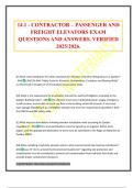14&period;1 - CONTRACTOR &ndash; PASSENGER AND FREIGHT ELEVATORS EXAM QUESTIONS AND ANSWERS&period; VERIFIED 2025&sol;2026&period;