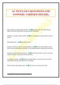 AC 593 EXAM 2 QUESTIONS AND ANSWERS&period; VERIFIED 2025&sol;2026&period;