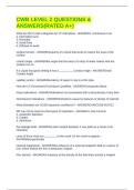 CWB LEVEL 2 QUESTIONS & ANSWERS&lpar;RATED A&plus;&rpar;