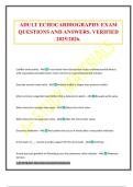 ADULT ECHOCARDIOGRAPHY EXAM QUESTIONS AND ANSWERS&period; VERIFIED 2025&sol;2026&period;