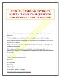 AFSB 152 - HANDLING CONTRACT SURETY CLAIMS EXAM QUESTIONS AND ANSWERS&period; VERIFIED 2025&sol;2026