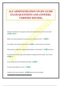 ALF ADMINISTRATION STUDY GUIDE EXAM QUESTIONS AND ANSWERS&period; VERIFIED 2025&sol;2026&period;