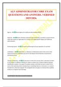 ALF ADMINISTRATOR CORE EXAM QUESTIONS AND ANSWERS&period; VERIFIED 2025&sol;2026&period;