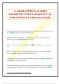 ALABAMA PERSONAL LINES PRODUCER TEST EXAM QUESTIONS AND ANSWERS&period; VERIFIED 2025&sol;2026&period;
