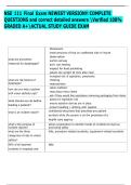 NSE 111 Final Exam NEWEST VERSION&excl;&excl; COMPLETE  QUESTIONS and correct detailed answers Verified 100&percnt;  GRADED A&plus;ACTUAL STUDY GUIDE EXAM 