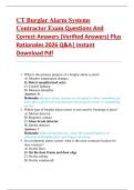 CT Burglar Alarm Systems  Contractor Exam Questions And  Correct Answers &lpar;Verified Answers&rpar; Plus  Rationales 2026 Q&A&vert; Instant  Download Pdf 