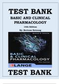 Test Bank for Basic and Clinical Pharmacology 14th Edition by Bertram Katzung&comma; All Chapters 1-64 Q&A with Rationales &vert; Complete Guide A&plus;