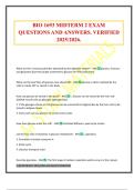 BIO 1693 MIDTERM 2 EXAM QUESTIONS AND ANSWERS&period; VERIFIED 2025&sol;2026&period;