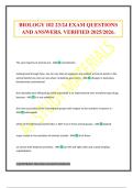 BIOLOGY 102 23&sol;24 EXAM QUESTIONS AND ANSWERS&period; VERIFIED 2025&sol;2026&period;