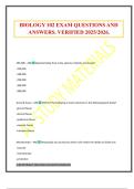 BIOLOGY 102 EXAM QUESTIONS AND ANSWERS&period; VERIFIED 2025&sol;2026&period;