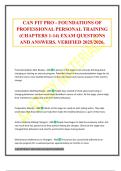 CAN FIT PRO - FOUNDATIONS OF PROFESSIONAL PERSONAL TRAINING &lpar;CHAPTERS 1-14&rpar; EXAM QUESTIONS AND ANSWERS&period; VERIFIED 2025&sol;2026&period;