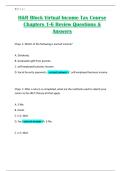 H&R Block Virtual Income Tax Course Chapters 1-6 Review Questions & Answers
