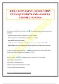 CISI&colon; UK FINANCIAL REGULATION EXAM QUESTIONS AND ANSWERS&period; VERIFIED 2025&sol;2026&period;