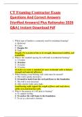CT Framing Contractor Exam  Questions And Correct Answers  &lpar;Verified Answers&rpar; Plus Rationales 2026  Q&A&vert; Instant Download Pdf  