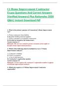 Ct Home Improvement Contractor  Exam Questions And Correct Answers  &lpar;Verified Answers&rpar; Plus Rationales 2026  Q&A&vert; Instant Download Pdf 