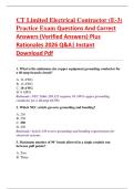 CT Limited Electrical Contractor &lpar;E-3&rpar;   Practice Exam Questions And Correct   Answers &lpar;Verified Answers&rpar; Plus   Rationales 2026 Q&A&vert; Instant   Download Pdf