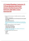 CT Limited Plumbing Contractor &lpar;P 3&rpar; Exam Questions And Correct  Answers &lpar;Verified Answers&rpar; Plus  Rationales 2026 Q&A&vert; Instant  Download Pdf 