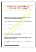 CPL250 EXAM QUESTIONS AND ANSWERS&period; VERIFIED 2025&sol;2026&period;