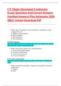 CT Major Structural Contractor  Exam Questions And Correct Answers  &lpar;Verified Answers&rpar; Plus Rationales 2026  Q&A&vert; Instant Download Pdf 