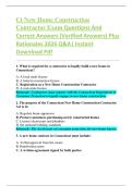 Ct New Home Construction  Contractor Exam Questions And  Correct Answers &lpar;Verified Answers&rpar; Plus  Rationales 2026 Q&A&vert; Instant  Download Pdf 