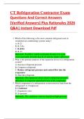 CT Refrigeration Contractor Exam   Questions And Correct Answers   &lpar;Verified Answers&rpar; Plus Rationales 2026  Q&A&vert; Instant Download Pdf 