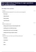WGU C168-Critical Thinking & Logic questions with verified answers
