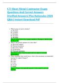CT Sheet Metal Contractor Exam  Questions And Correct Answers  &lpar;Verified Answers&rpar; Plus Rationales 2026  Q&A&vert; Instant Download Pdf