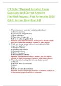 CT Solar Thermal Installer Exam  Questions And Correct Answers  &lpar;Verified Answers&rpar; Plus Rationales 2026  Q&A&vert; Instant Download Pdf 