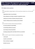 WGU Change Management and Innovation - C208 assessment v1 questions well answered