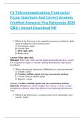 Ct Telecommunications Contractor  Exam Questions And Correct Answers  &lpar;Verified Answers&rpar; Plus Rationales 2026  Q&A&vert; Instant Download Pdf  