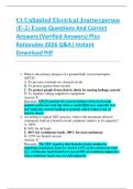 Ct Unlimited Electrical Journeyperson  &lpar;E-2&rpar; Exam Questions And Correct  Answers &lpar;Verified Answers&rpar; Plus  Rationales 2026 Q&A&vert; Instant  Download Pdf 