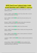 HMP Final Exam Updated Study Guide  Actual Questions and CORRECT Answers