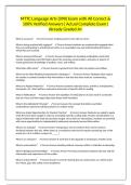 MTTC Language Arts &lpar;090&rpar; Exam with All Correct & 100&percnt; Verified Answers&vert; Actual Complete Exam&vert; Already Graded A&plus;