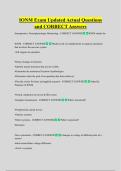 IONM Exam Updated Actual Questions  and CORRECT Answers