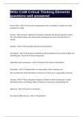 WGU C168 Critical Thinking Elements questions well answered
