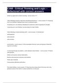 C168 - Critical Thinking and Logic – Refactored with correct answers
