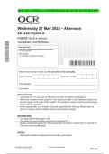 OCR AS Level Physics A H156&sol;02 Depth in physics QP and MS May 2025