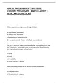 NUR 311&colon; PHARMACOLOGY EXAM 1 STUDY QUESTIONS AND ANSWERS &vert; 2025&sol;2026 UPDATE &vert; WITH COMPLETE SOLUTION&excl;&excl;