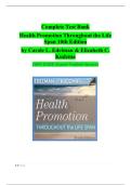 Complete Test Bank  Health Promotion Throughout the Life  Span 10th Edition  by Carole L&period; Edelman & Elizabeth C&period;  Kudzma  100&percnt; PASS&vert; Expert Verified Answers 
