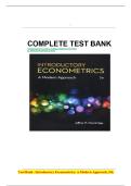 Test Bank &ndash;Introductory Econometrics&colon; A Modern Approach&comma; 5th  Edition by Jeffrey M&period; Wooldridge  With PERFECT SOLUTION AVAILABLE OF ALL CHAPTERS 