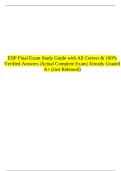 EDP Final Exam Study Guide with All Correct & 100&percnt; Verified Answers &vert;Actual Complete Exam&vert; Already Graded A&plus; &lpar;Just Released&rpar;