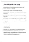 Microbiology Lab Final Exam Prep Questions And Answers With Detailed Rationales&period;